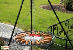 Trépied 180 Cm Et Grille De Cuisson Ronde Acier Inox Pour Braséro -MON AMENAGEMENT JARDIN Soldes trepied 180cm grille cuisson ronde acier inox brasero 3