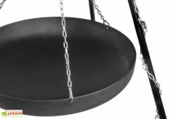 Trépied 180 Cm Et Wok Acier Brut Pour Braséro -MON AMENAGEMENT JARDIN Soldes trepied 180cm wok acier brut brasero barbecue 1