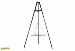 Trépied Pour Braséro Avec Grille De Cuisson Chromée : 65 X 172 Cm