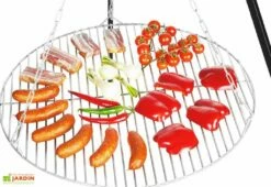 Ensemble Trépied + Grille De Cuisson En Inox Pour Braséro Nobel -MON AMENAGEMENT JARDIN Soldes trepied grille cuisson inox brasero