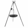 Trépied 180 Cm + Poulie Et Wok Acier Brut Pour Braséro -MON AMENAGEMENT JARDIN Soldes trepied poulie 180cm wok acier brut brasero barbecue