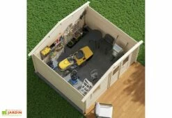 Abri De Jardin En Bois D’épicéa Brut Juno 13,9 M² -MON AMENAGEMENT JARDIN Soldes vue interieure abri jardin bois brut tana 13m2