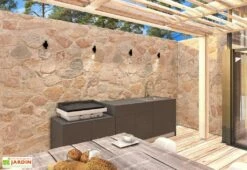 Cuisine Extérieure En Bois Et Aluminium 282 X 61 Cm Urban -MON AMENAGEMENT JARDIN Soldes vue urban